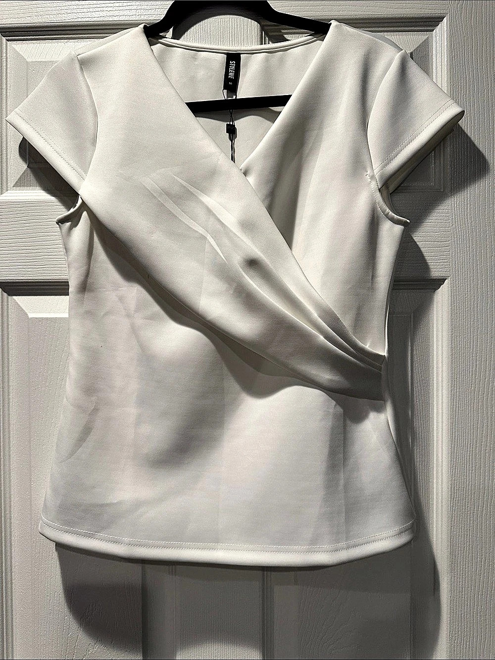 StyleWe Crème Wrap Front Top